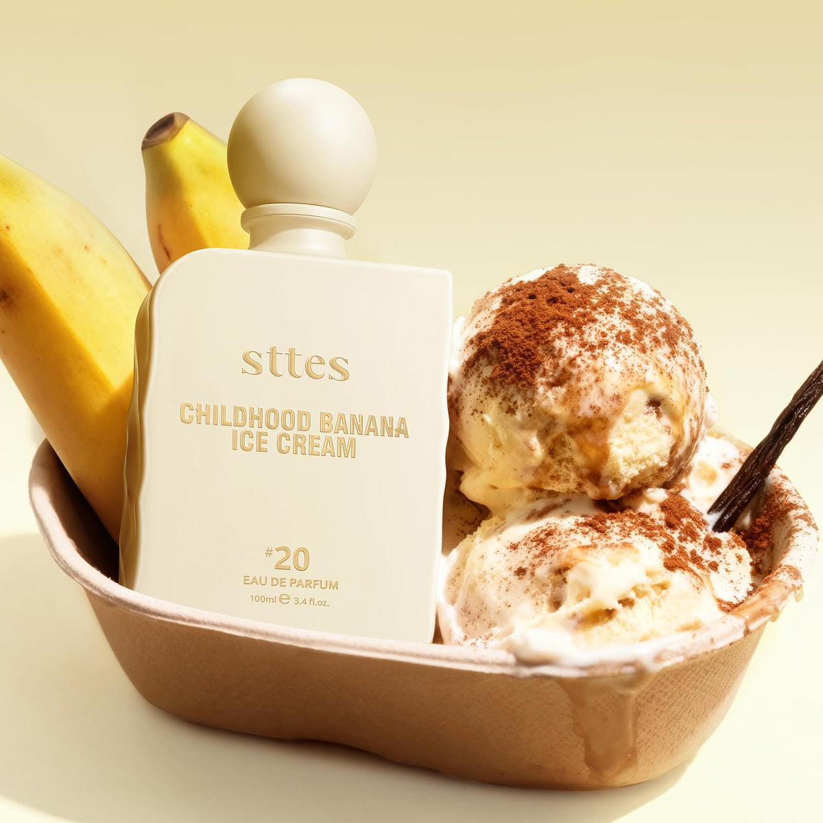 Sttes Perfume #20 Banana Ice Cream Eau de Parfum bottle side view