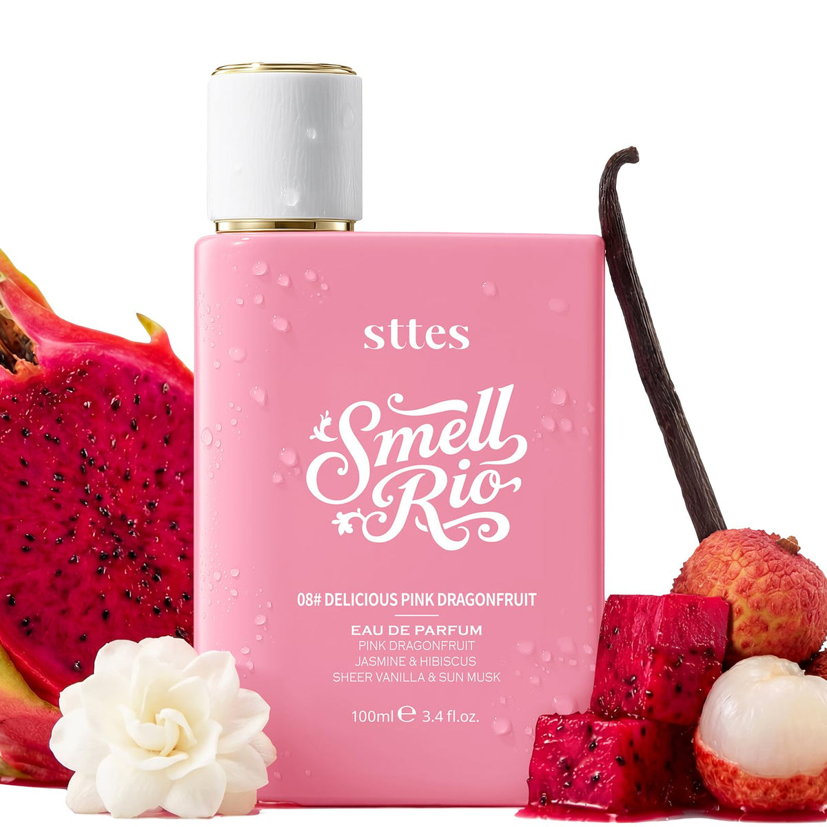 Sttes Smell Rio 08 Eau de Parfum 100ml front view with pink design