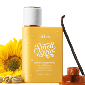 Sttes Smell Rio 50ml Eau de Parfum front view with bright yellow bottle