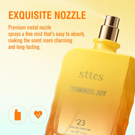 Sttes Summer Joy Eau de Parfum bottle with tropical fruits