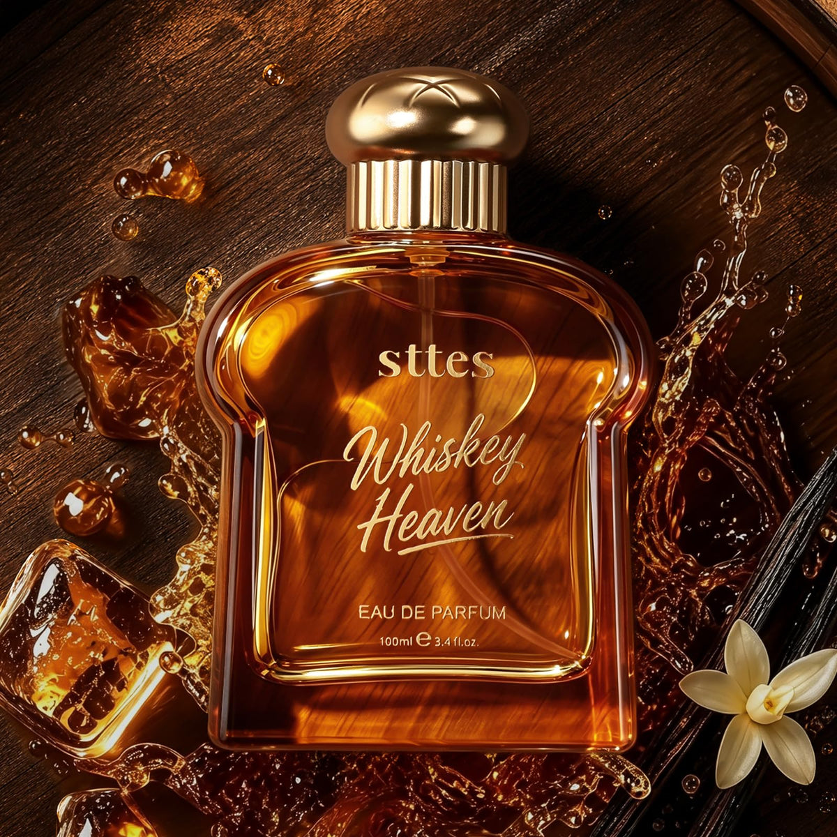 Sttes Whiskey Heaven Eau de Parfum close-up of the bottle's details