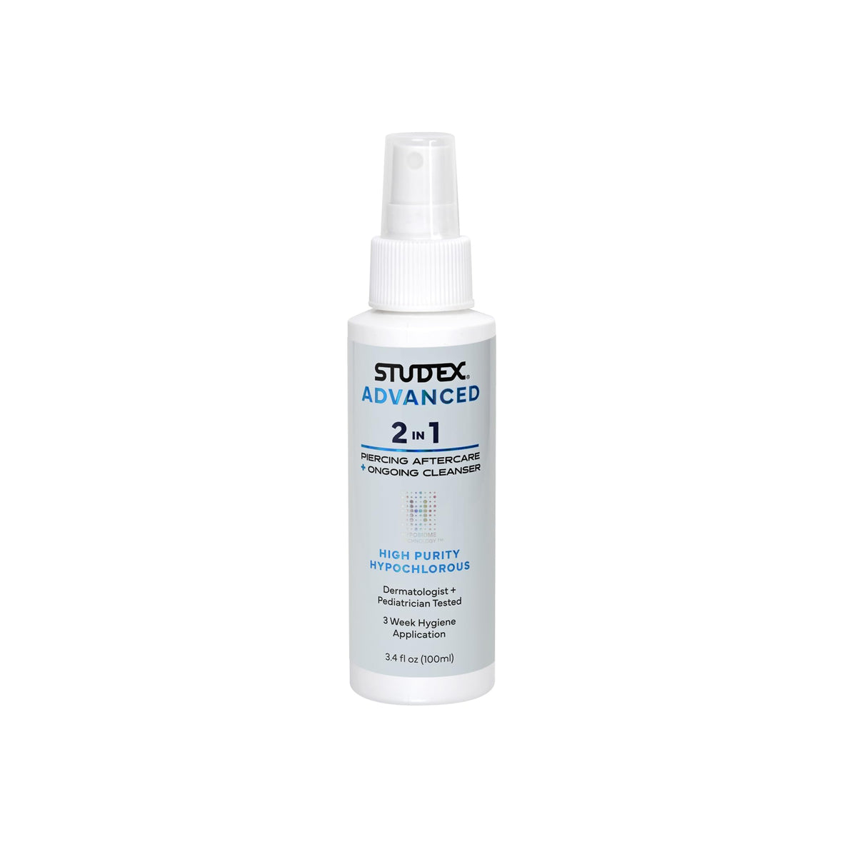 Studex Advanced 2-in-1 Piercing Aftercare 3.4oz spray bottle front view