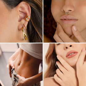 Studex Advanced 2-in-1 Piercing Aftercare Spray with a user applying it