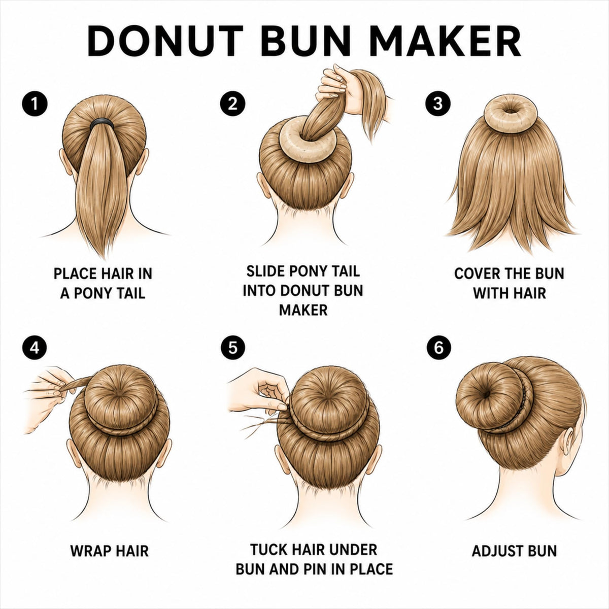 Styla Hair Small Donut Bun Maker displayed with bobby pins