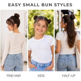 Styla Hair Small Donut Bun Maker in use on a child's hair