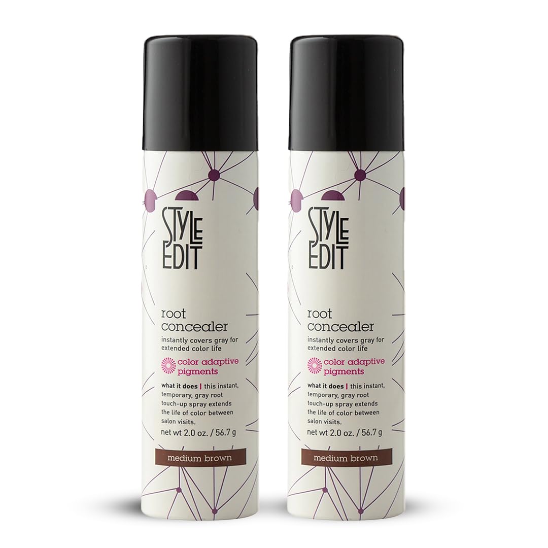 STYLE EDIT Root Touch Up Spray 2 oz Medium Brown front view
