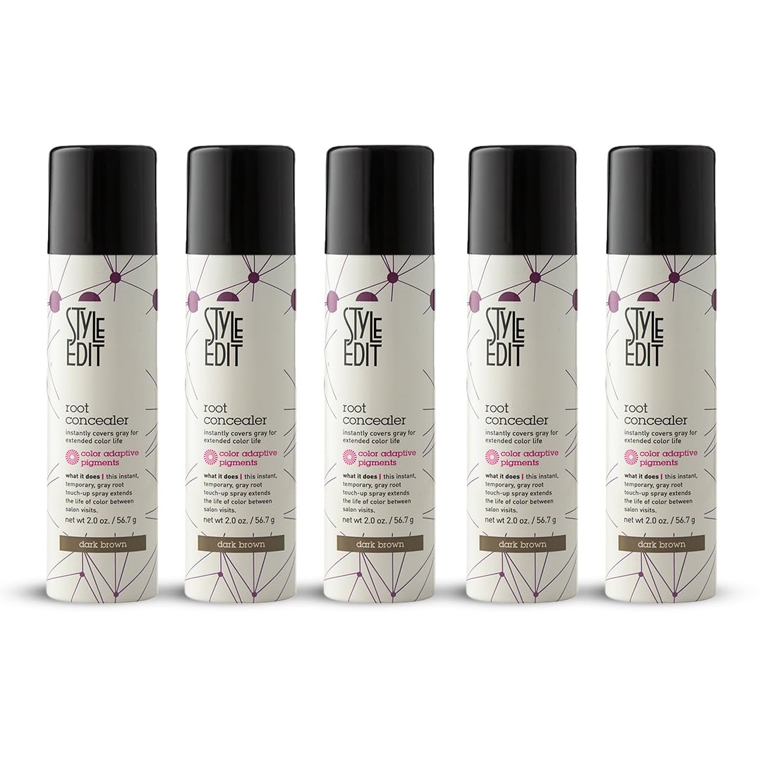 STYLE EDIT Root Touch Up Spray Dark Brown 2 oz front view