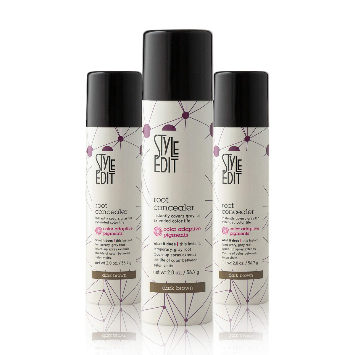 STYLE EDIT Root Touch Up Spray Dark Brown 2 oz front view