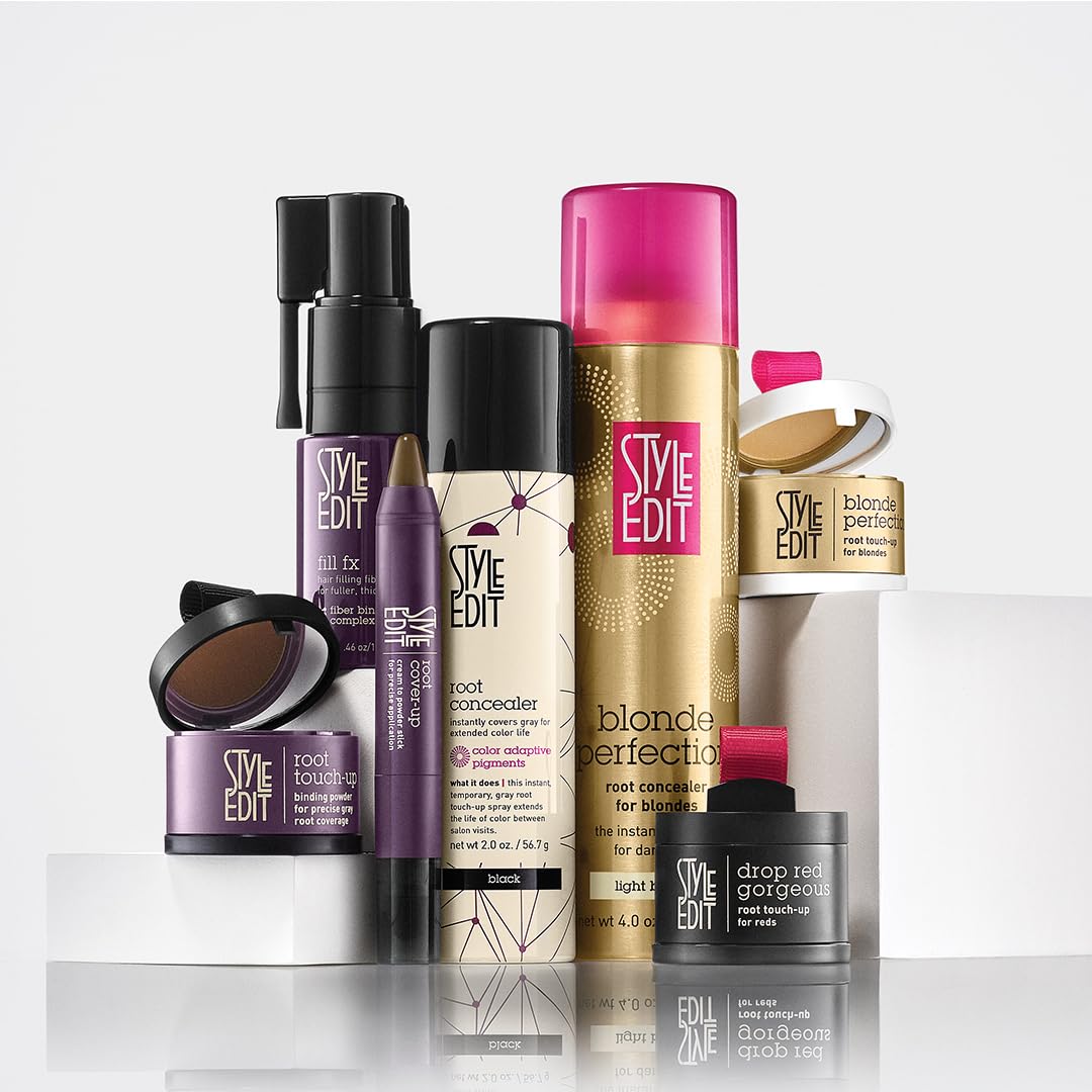 STYLE EDIT Root Touch Up Spray on a bathroom counter