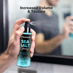 StyleShark Sea Salt Spray application on hair