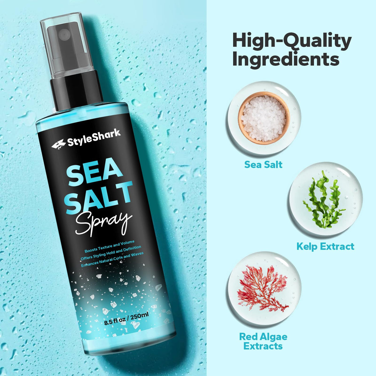 StyleShark Sea Salt Spray bottle with sea salt and kelp