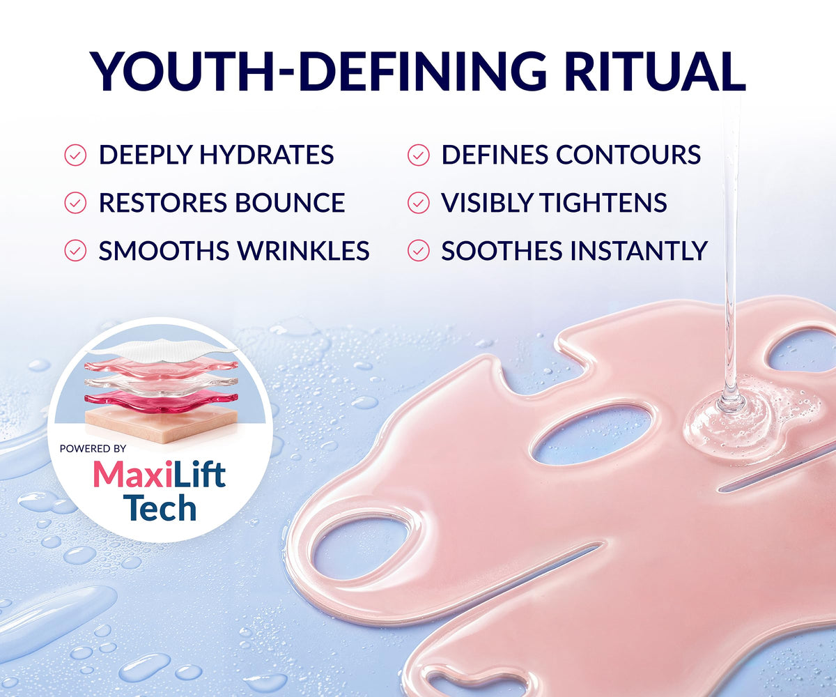 Stylia MaxiLift V-Line Lifting Mask in use during skincare routine