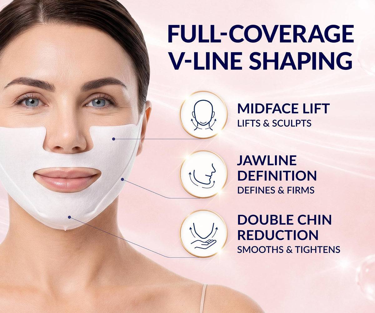 Stylia MaxiLift V-Line Lifting Mask side view with product details