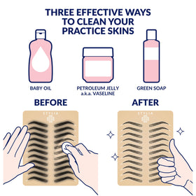 Stylia Microblading Practice Fake Skin in use during practice