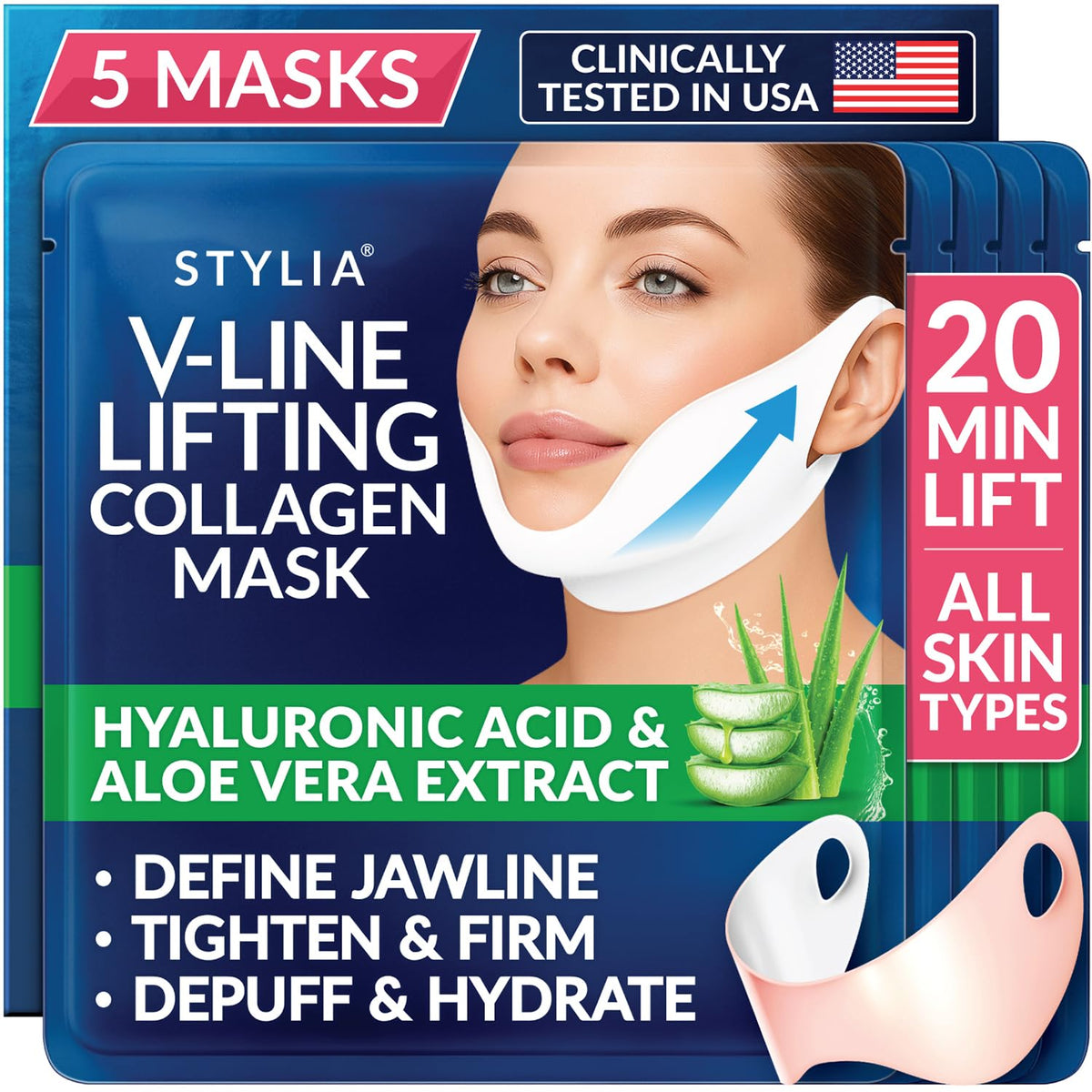 Stylia V Line Lifting Collagen Mask packaging front view