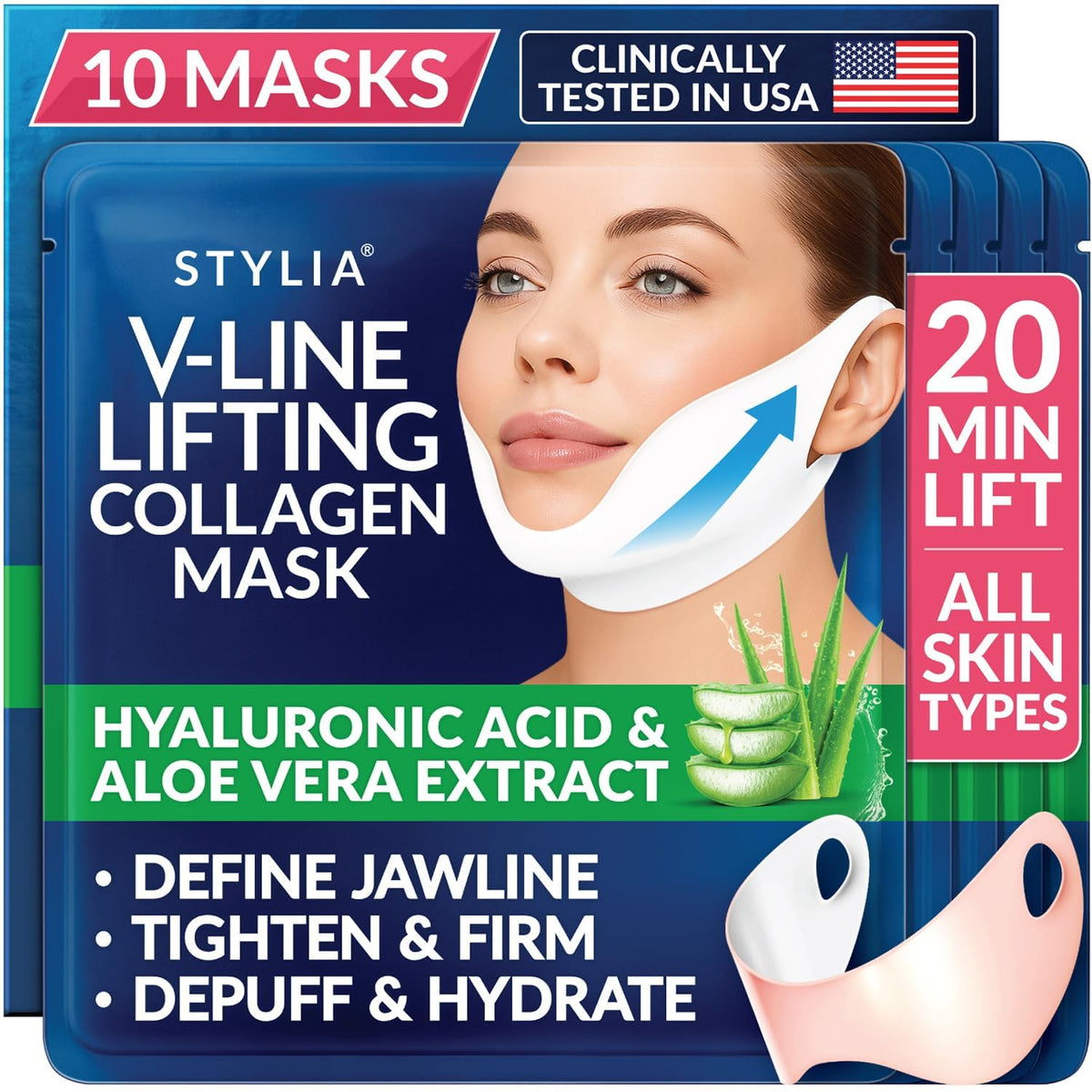 Stylia V Line Lifting Collagen Mask packaging front view