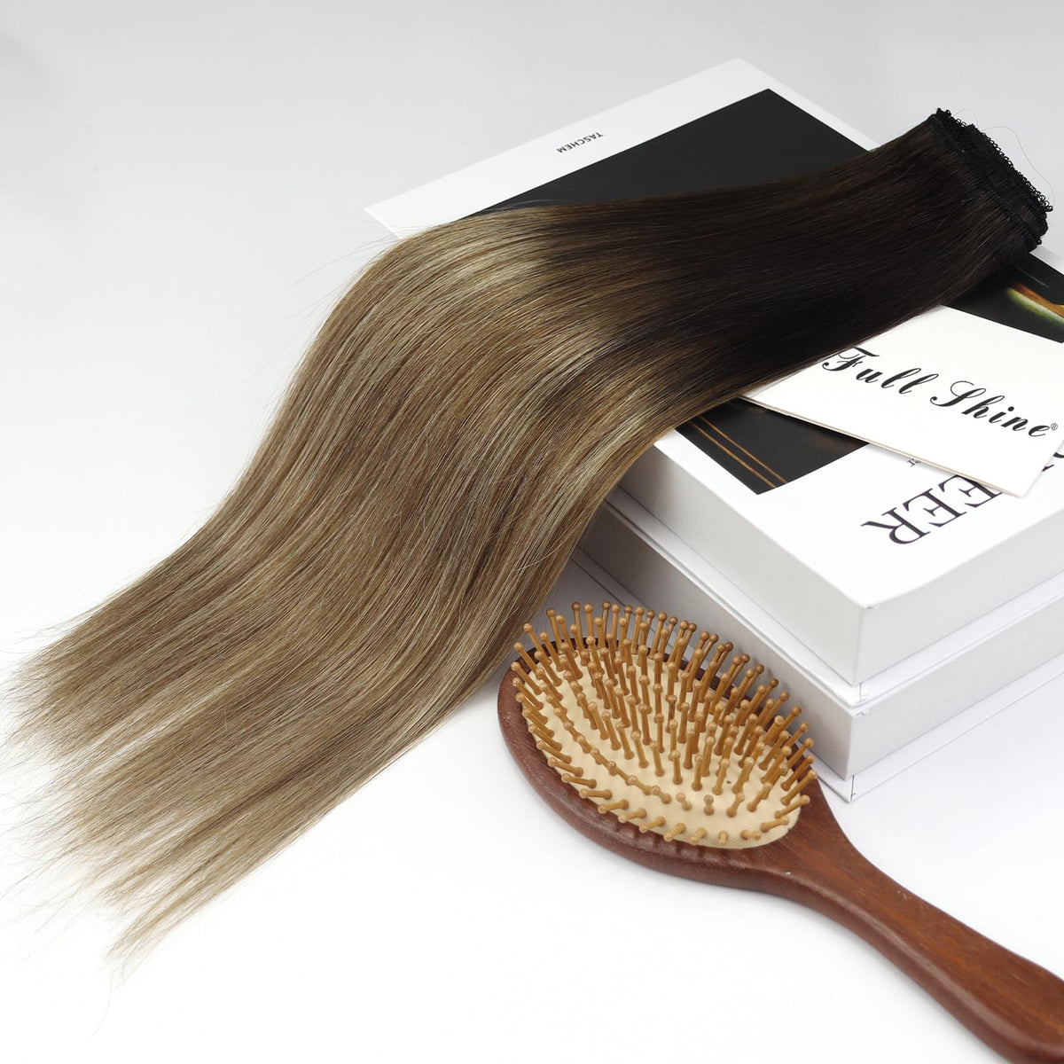 Styling Full Shine Clip-in Hair Extensions with heat tools