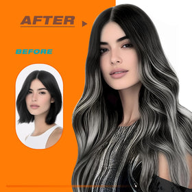 Styling Sunny Hair Tape in Extensions with a flat iron