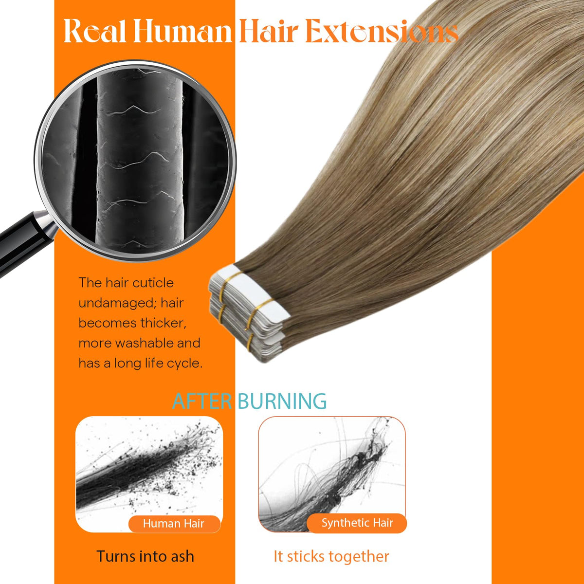 Styling Sunny Hair Tape in Extensions with flat iron