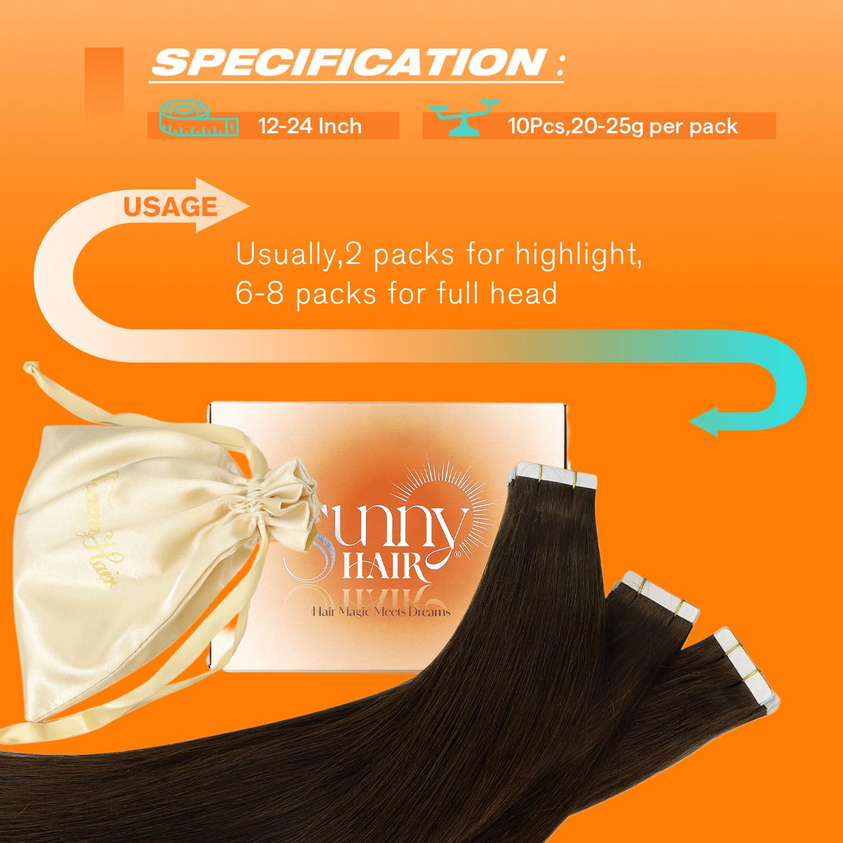 Styling Sunny Hair Tape in Hair Extensions with flat iron