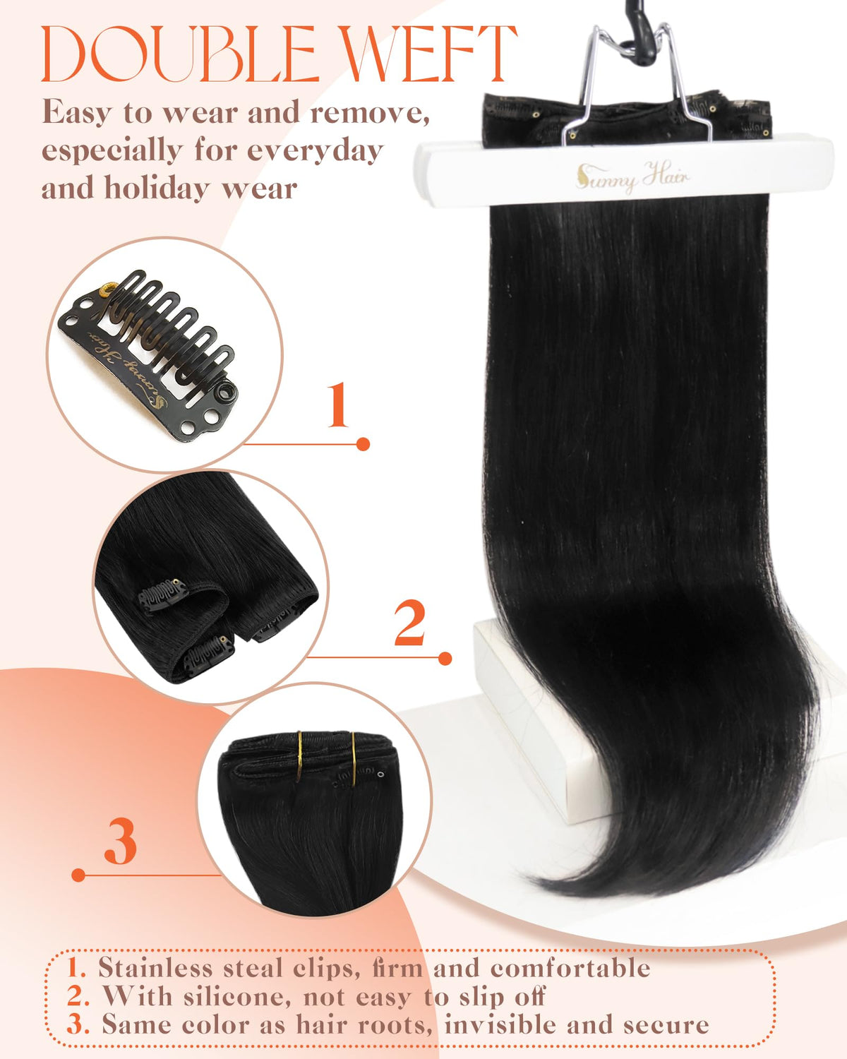 Styling tools compatible with Sunny Hair Clip-In Extensions
