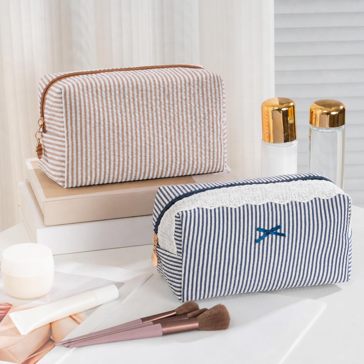 Stylish UUYUUY Makeup Bag on a vanity table