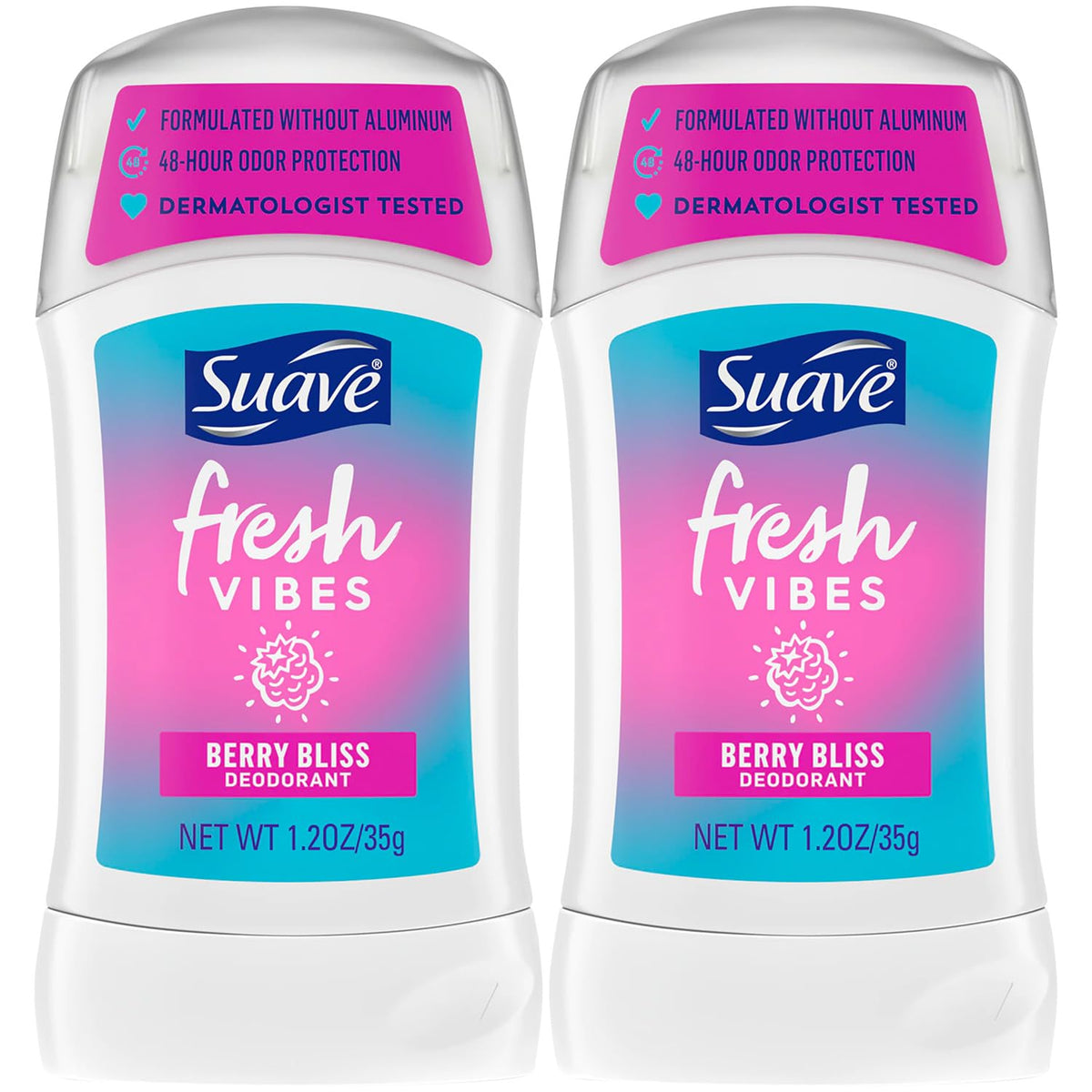 Suave Aluminum-Free Deodorant for Kids & Teens 2-Pack front view