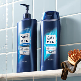 Suave Men Moisturizing Body & Face Wash 2-in-1 18 Oz with glycerin and vitamin E