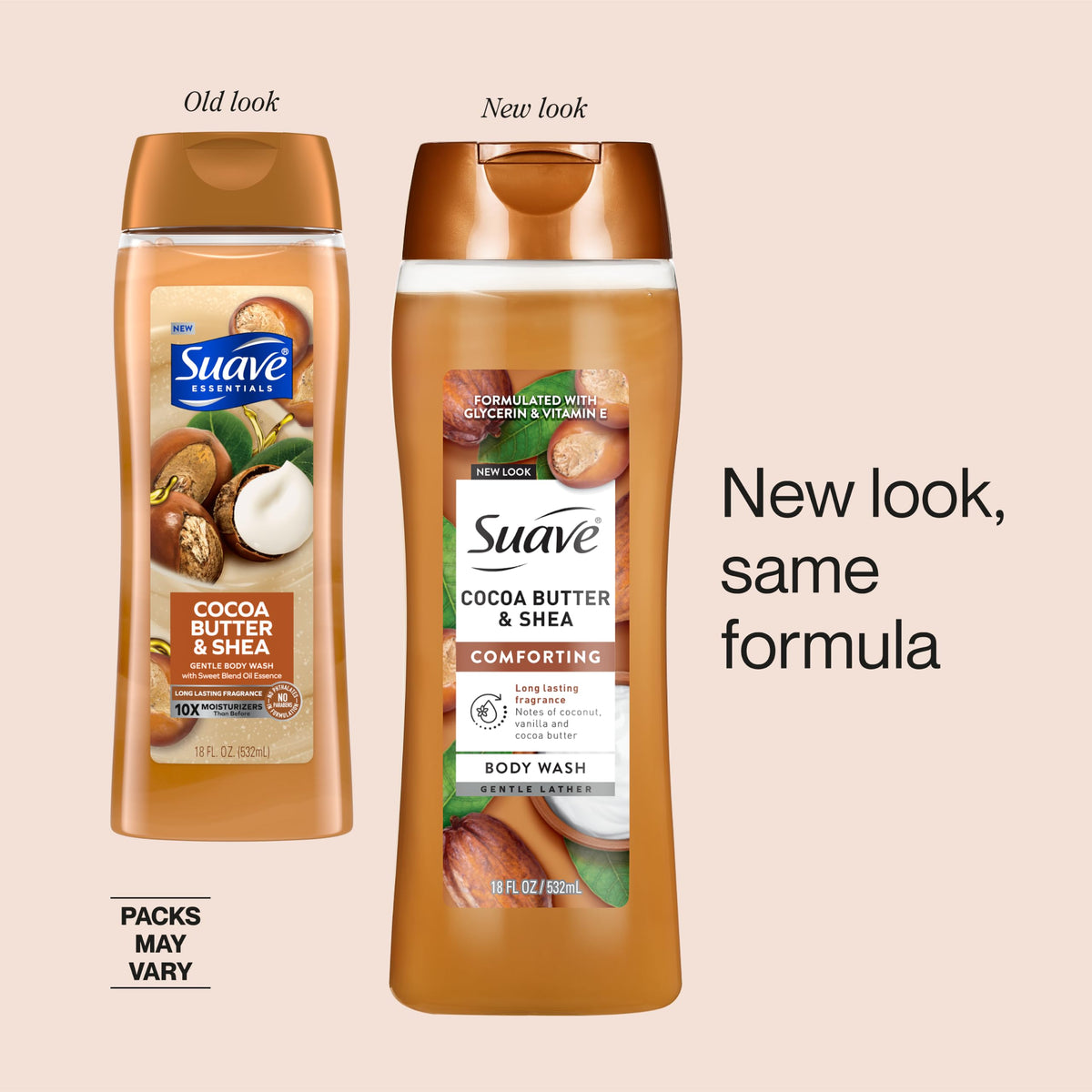 Suave Moisturizing Body Wash Cocoa Butter and Shea in shower setting