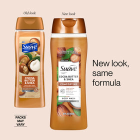 Suave Moisturizing Body Wash Cocoa Butter and Shea in shower setting