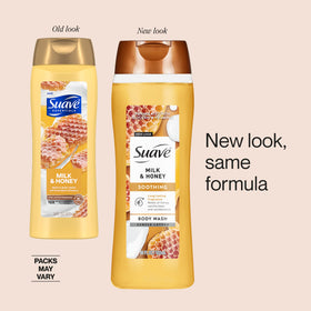 Suave Moisturizing Body Wash Milk & Honey 18 Oz creamy lather