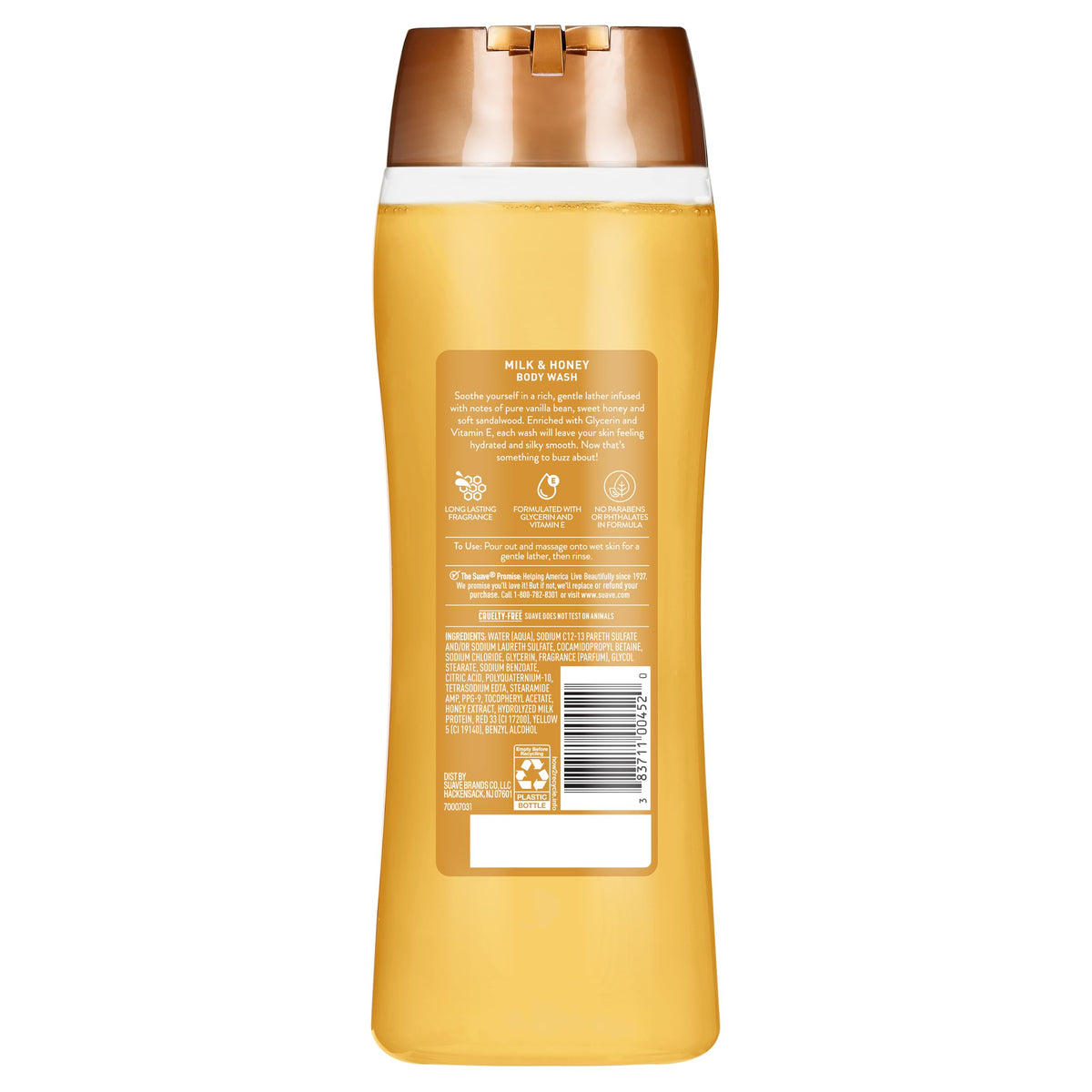 Suave Moisturizing Body Wash Milk & Honey 18 Oz in shower setting