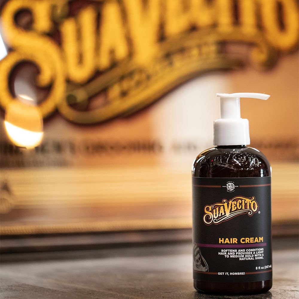 Suavecito Hair Cream pump bottle back view