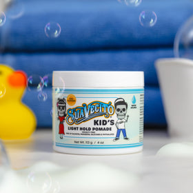 Suavecito Kid's Pomade 4 oz side view showcasing jar design
