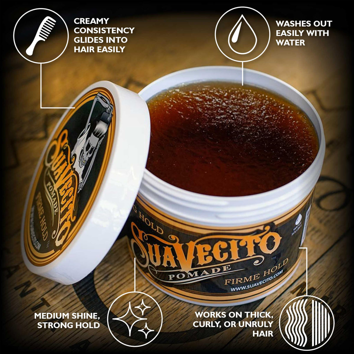 Suavecito Pomade application on damp hair