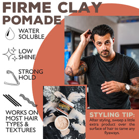 Suavecito Pomade Firme Clay 4 oz application on hair