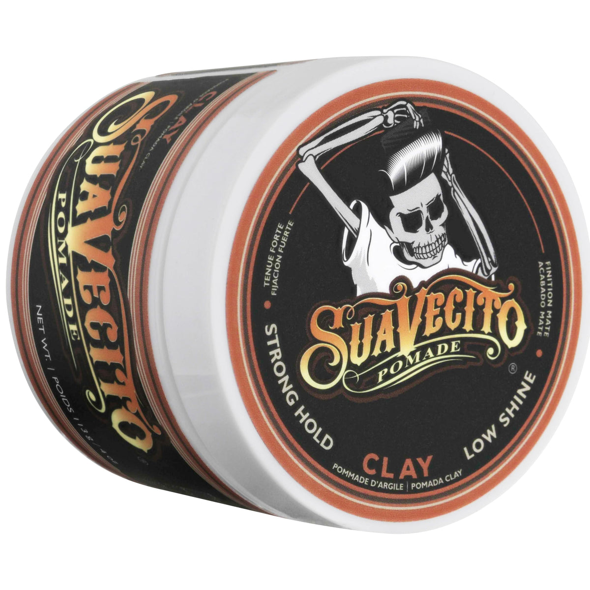Suavecito Pomade Firme Clay 4 oz with styling tools