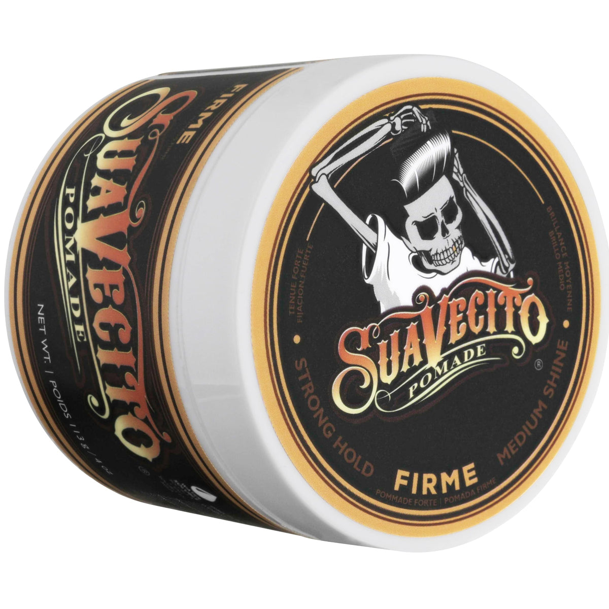 Suavecito Pomade Firme Hold 4 oz application demonstration