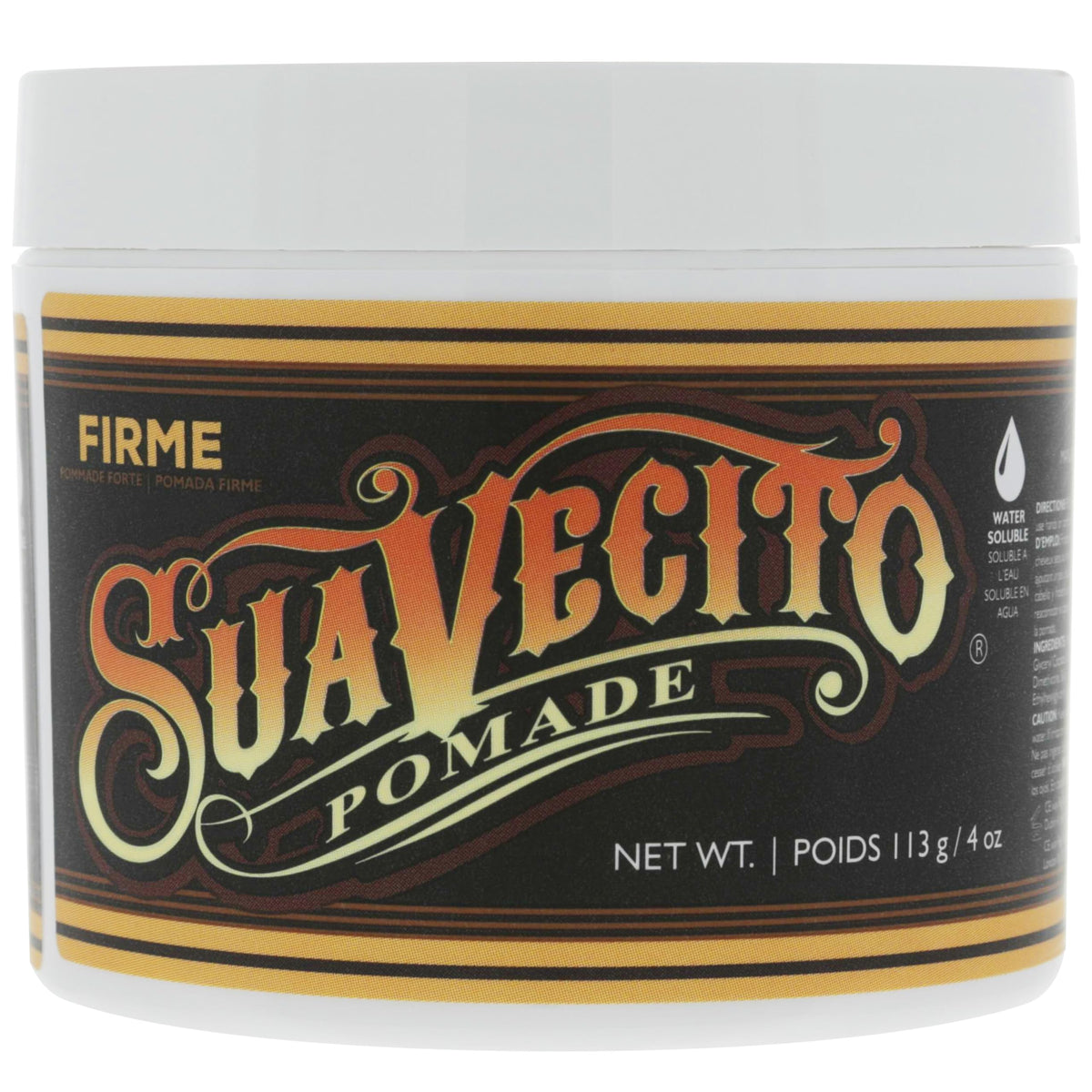 Suavecito Pomade Firme Hold 4 oz front view