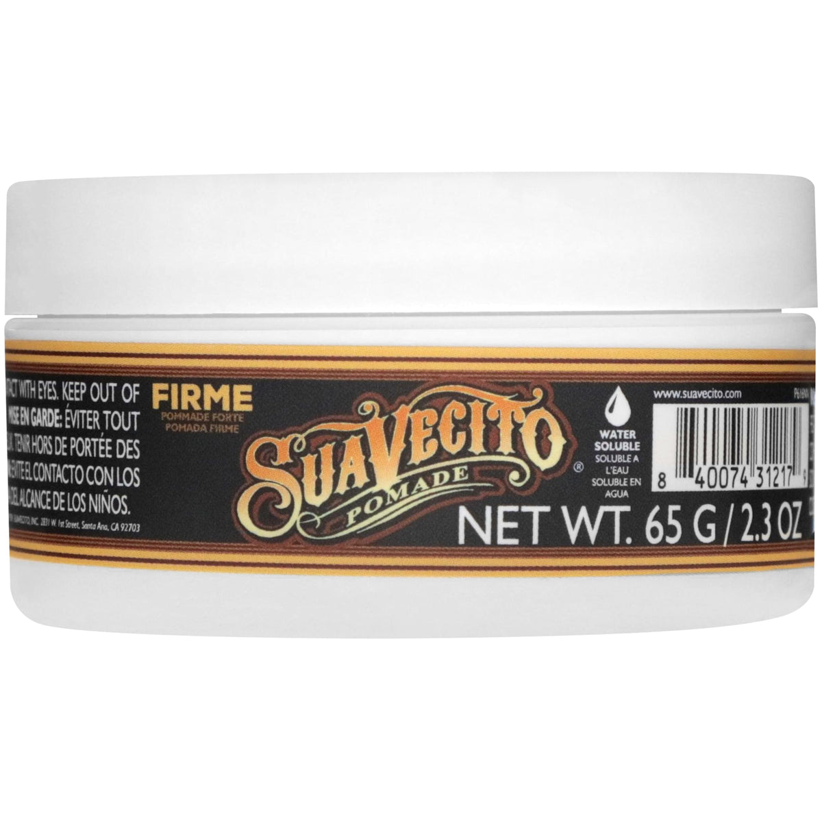 Suavecito Pomade Firme Hold packaging details