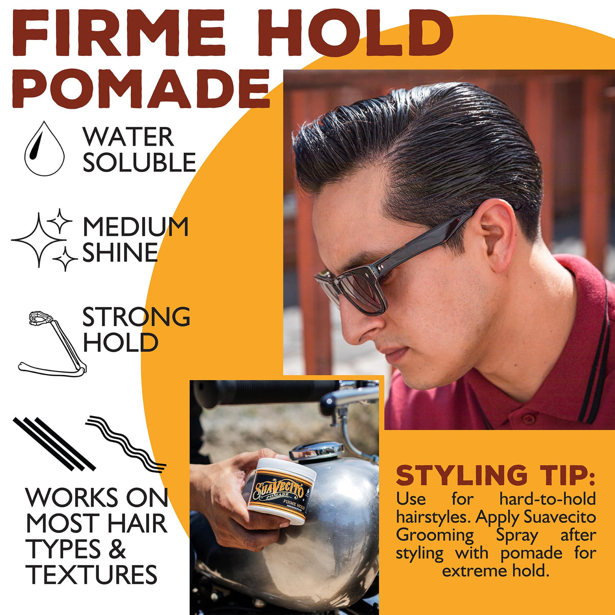 Suavecito Pomade Firme Hold packaging side view