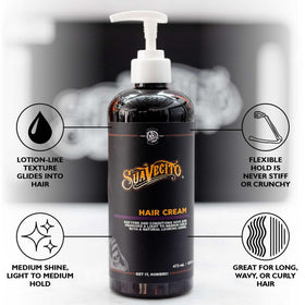 Suavecito Pomade Hair Cream 16 oz pump bottle side view