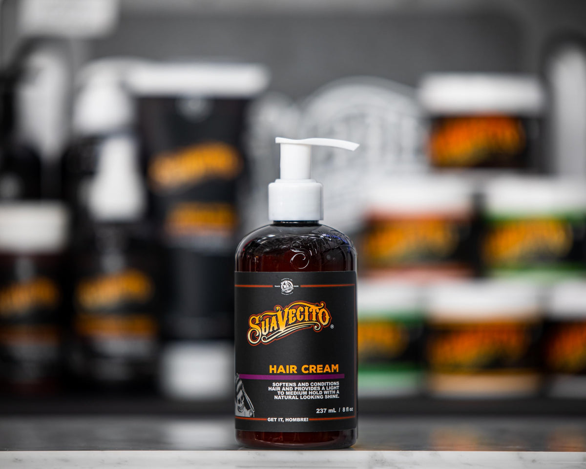 Suavecito Pomade Hair Cream application on hair