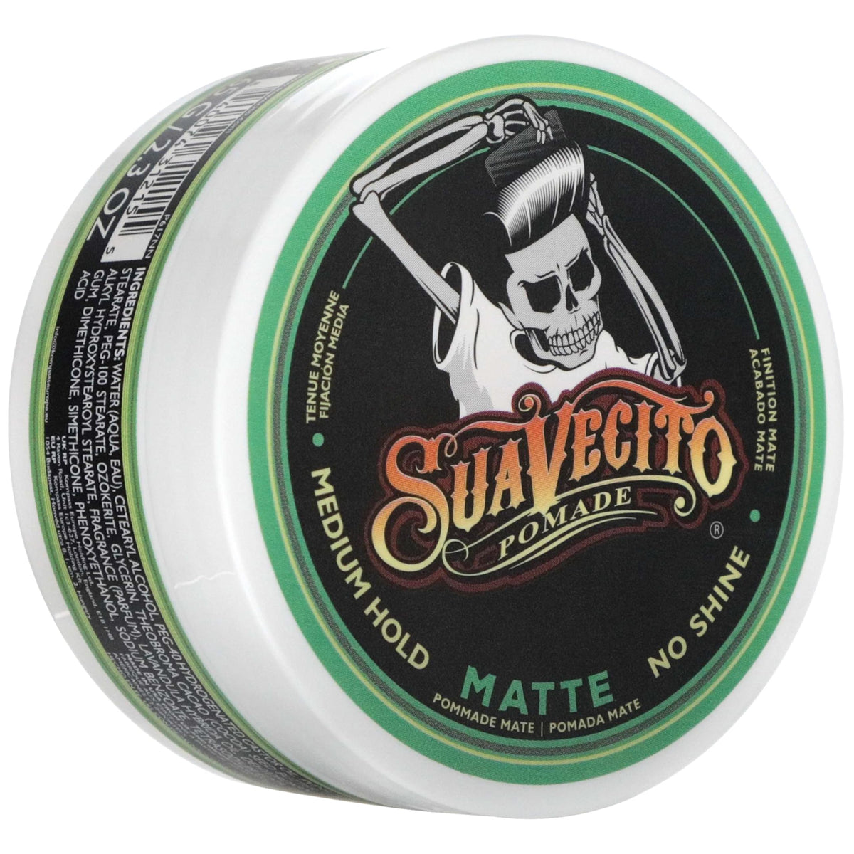 Suavecito Pomade Matte 2.3 oz travel size container front view