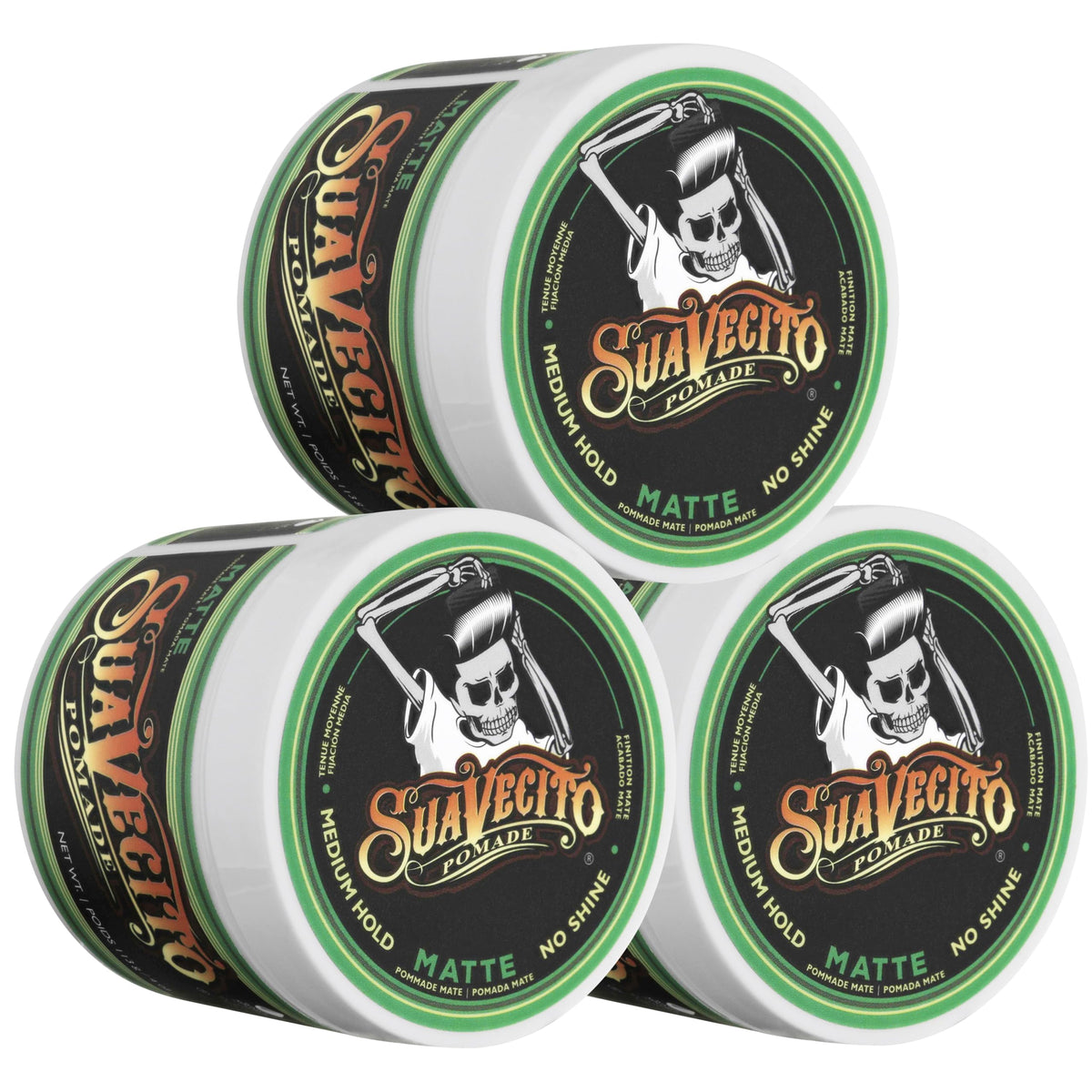 Suavecito Pomade Matte 3 Pack front view