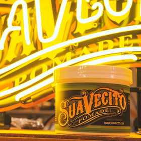 Suavecito Pomade Matte 32 oz packaging with ingredients list