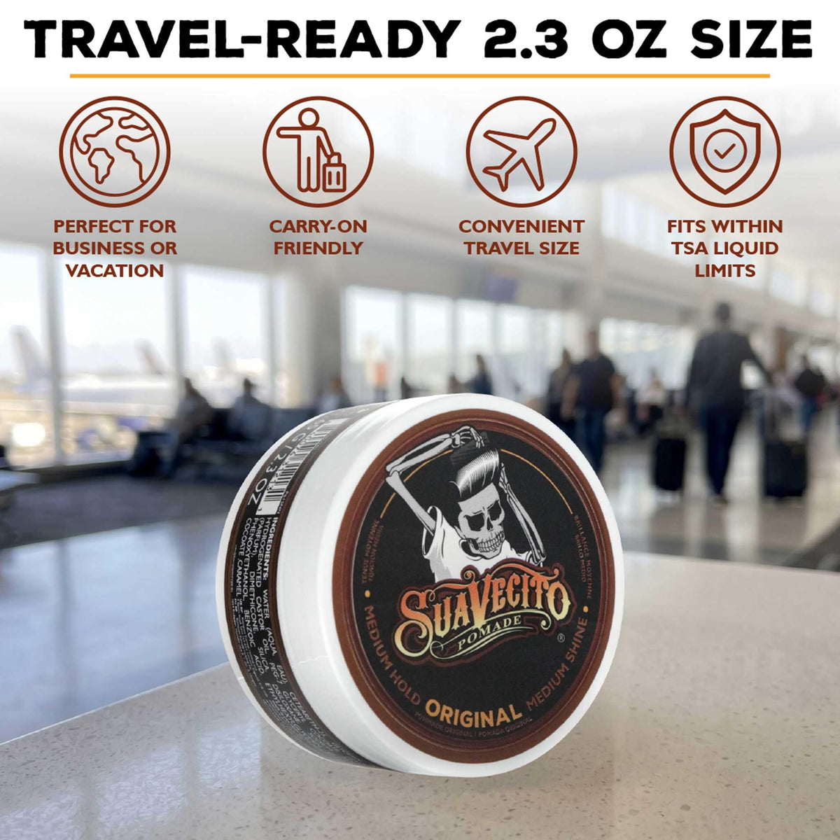 Suavecito Pomade Original Hold 2.3 oz application on hair