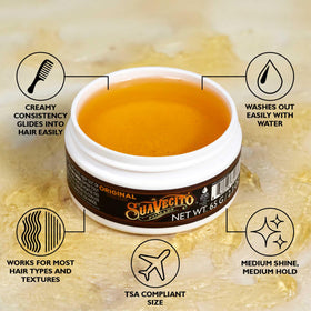 Suavecito Pomade Original Hold 2.3 oz container with lid open