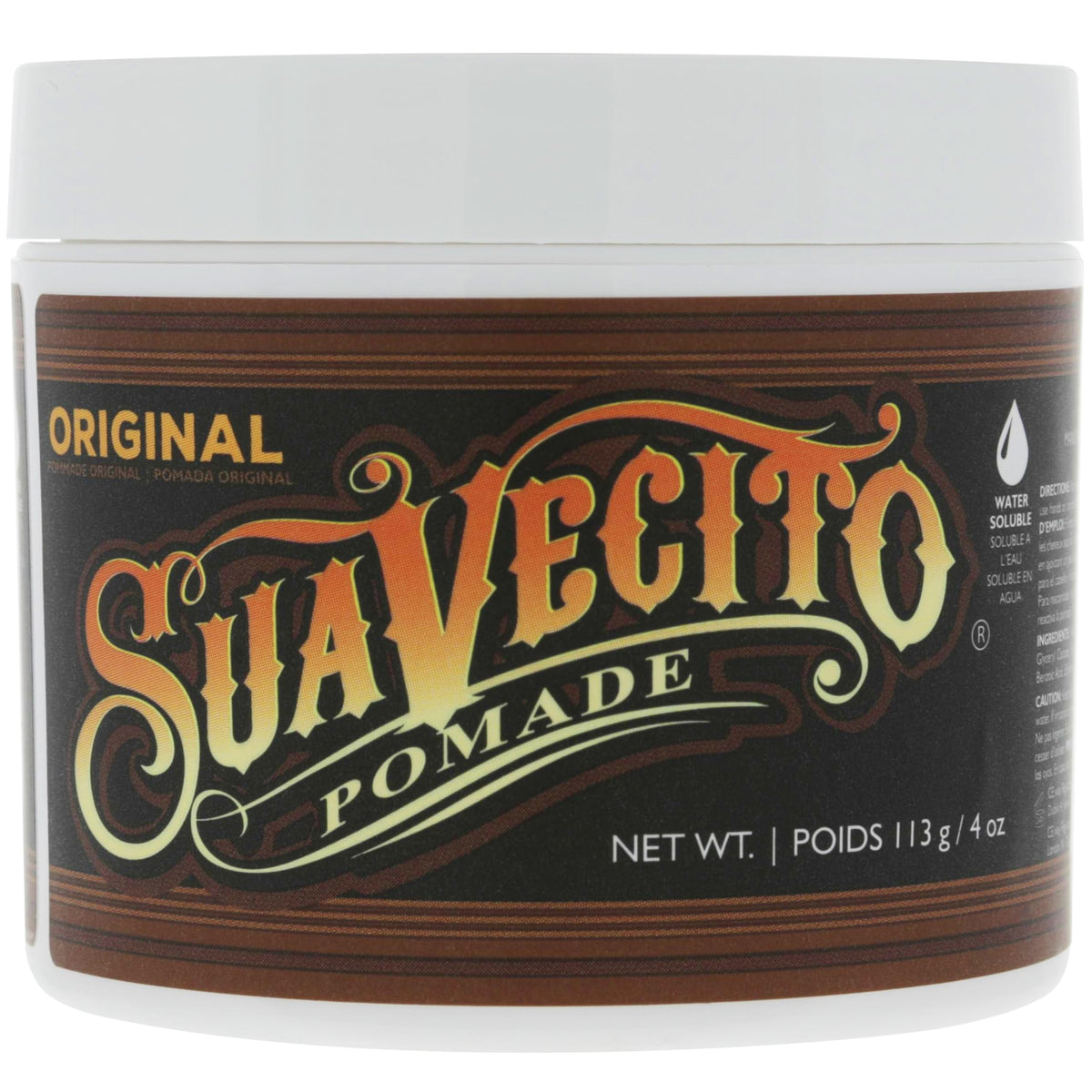 Suavecito Pomade Original Hold 4 oz with styling tools