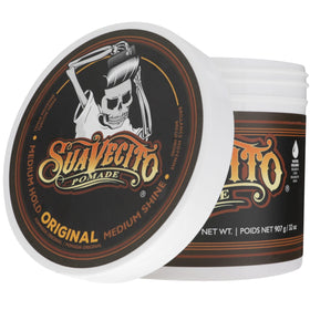 Suavecito Pomade Original Hold Pomade 32 oz in a grooming kit